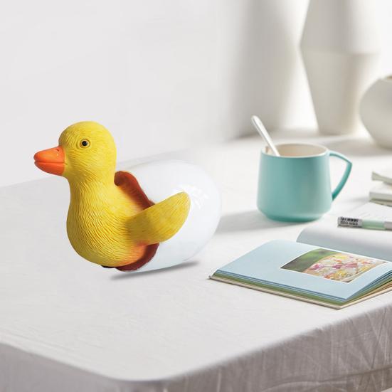 Статуэтка желтого утенка, статуэтка утки из смолы, водонепроницаемая мини-утка, украшение для цветочного горшка, стола, украшение для сада феи