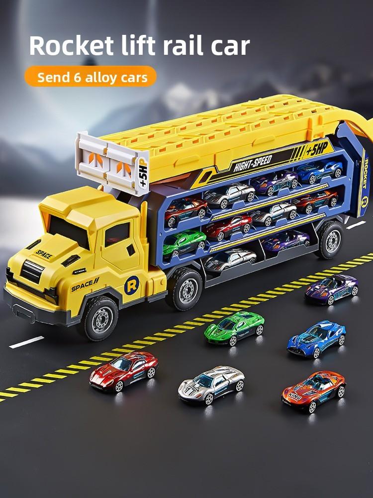 Dinosaur Rocket Track Car Toy Kit With Magnet Cars For Interactive Learning