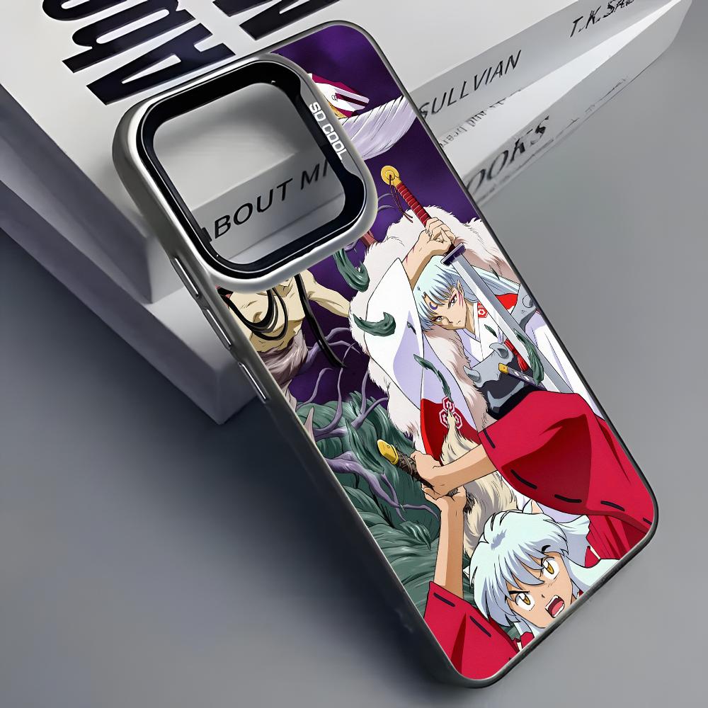 I-Inuyasha S-Sesshomaru Phone Case For iPhone 16 15 14 13 12 11 Pro Max Grey Black Matte Laser Metallic Aurora Funda