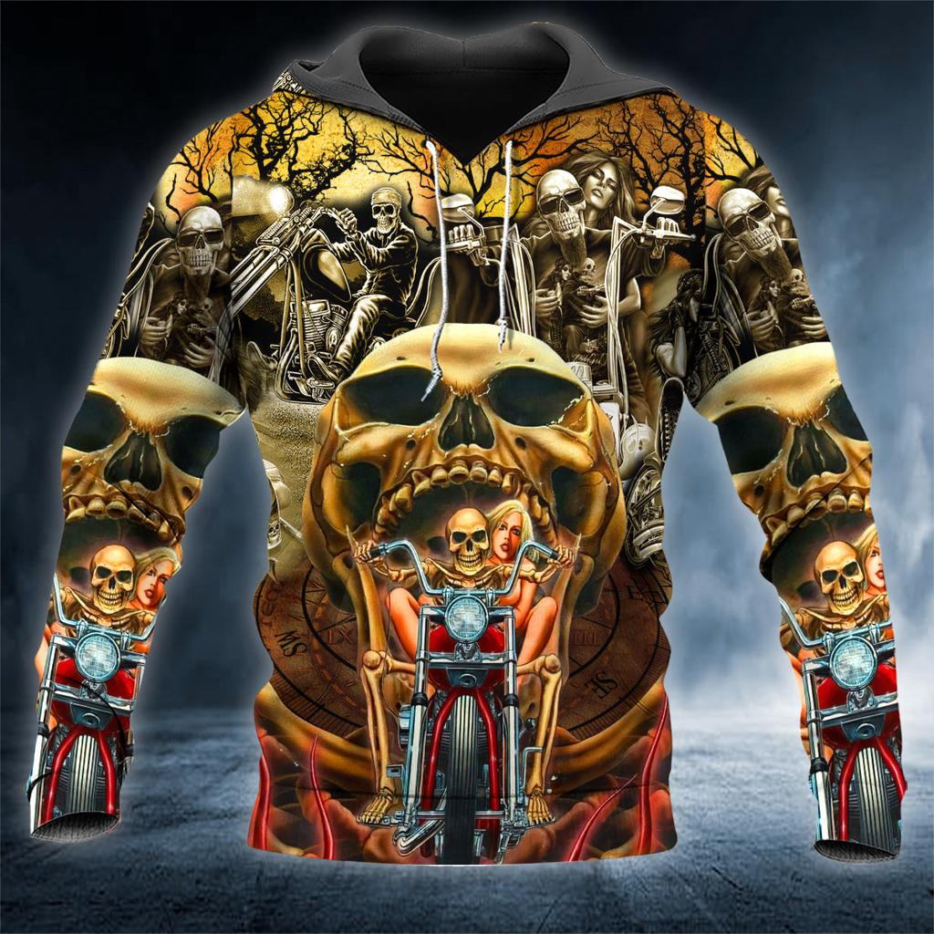 Hoodie Men Punk Skull 3D Print Fashion Skeletor Y2k Graphic Casual Goth Streetwear Long Sleeve Pullover Spring Autumn Oversized Top