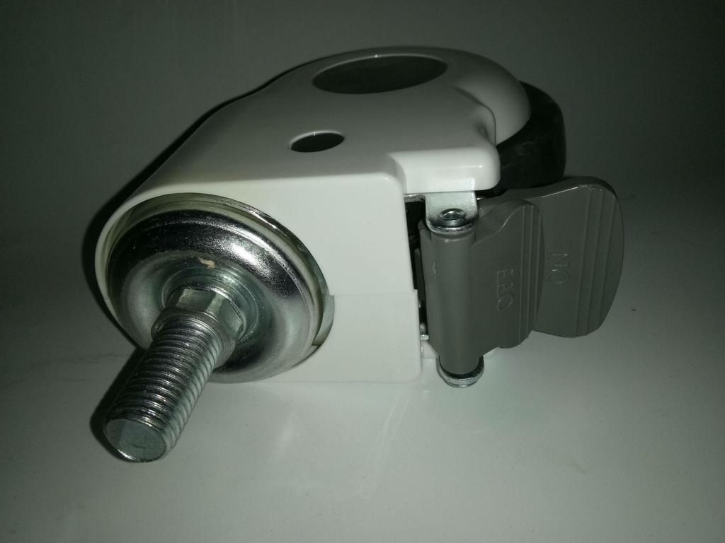 Медицинские поворотные колеса больничного класса с резьбовым штоком и тормозом - Размеры 12×30, 14×30, 16×30