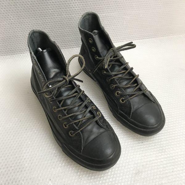 Converse CHUCK TAYLOR Кожаные Шнурки Высокие Кроссовки Черные Размер 23.5(ИСПОЛЬЗОВАЛ)