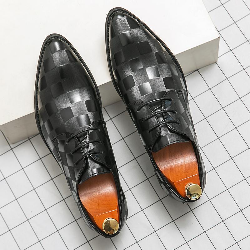 Элегантные мужские повседневные туфли, новые модные брендовые классические повседневные кожаные туфли, горячая распродажа, деловая обувь, мужские туфли-оксфорды на шнуровке