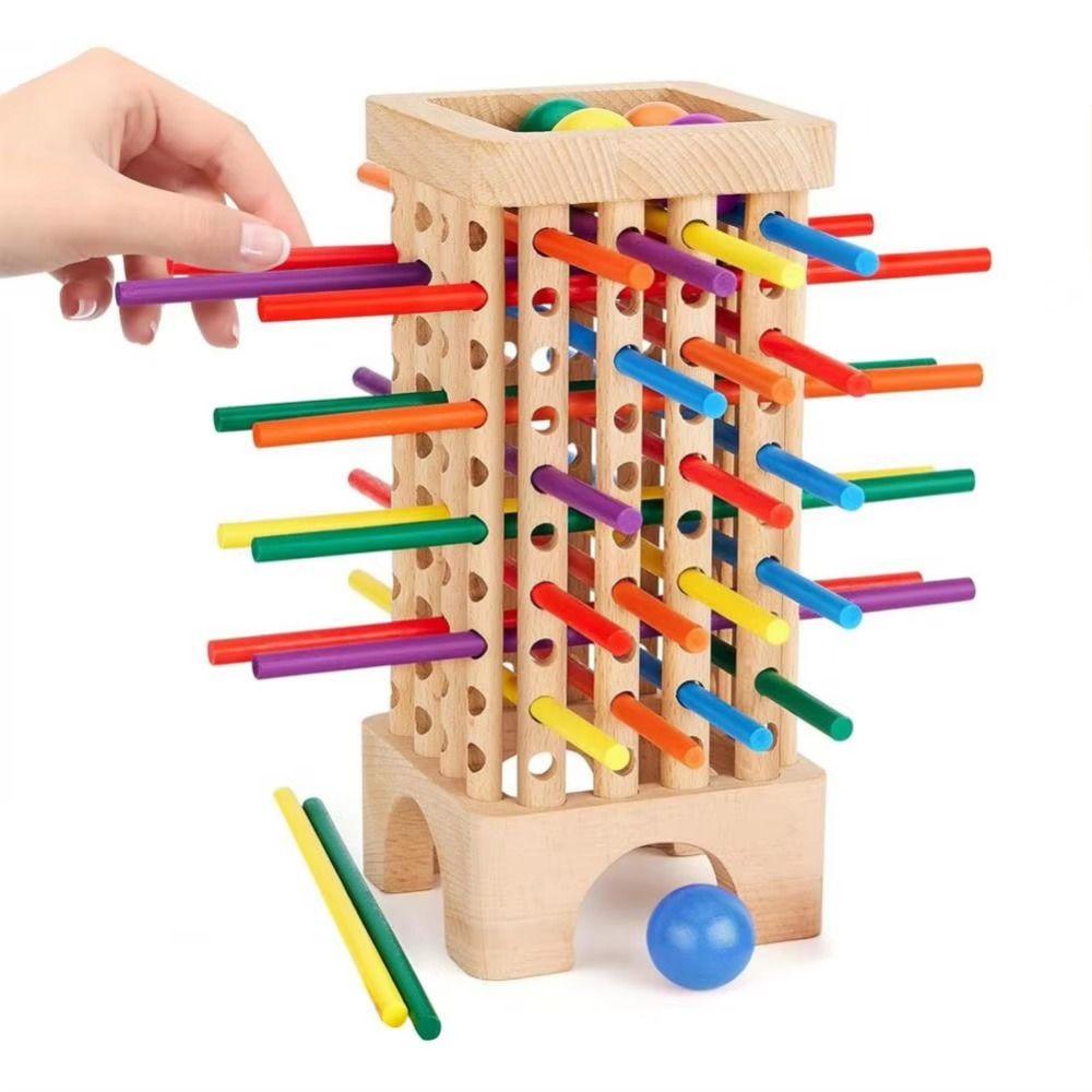 42/16 разноцветных палочек, деревянные игральные кости, настольная игра, деревянная башня, набор игрушек для семьи