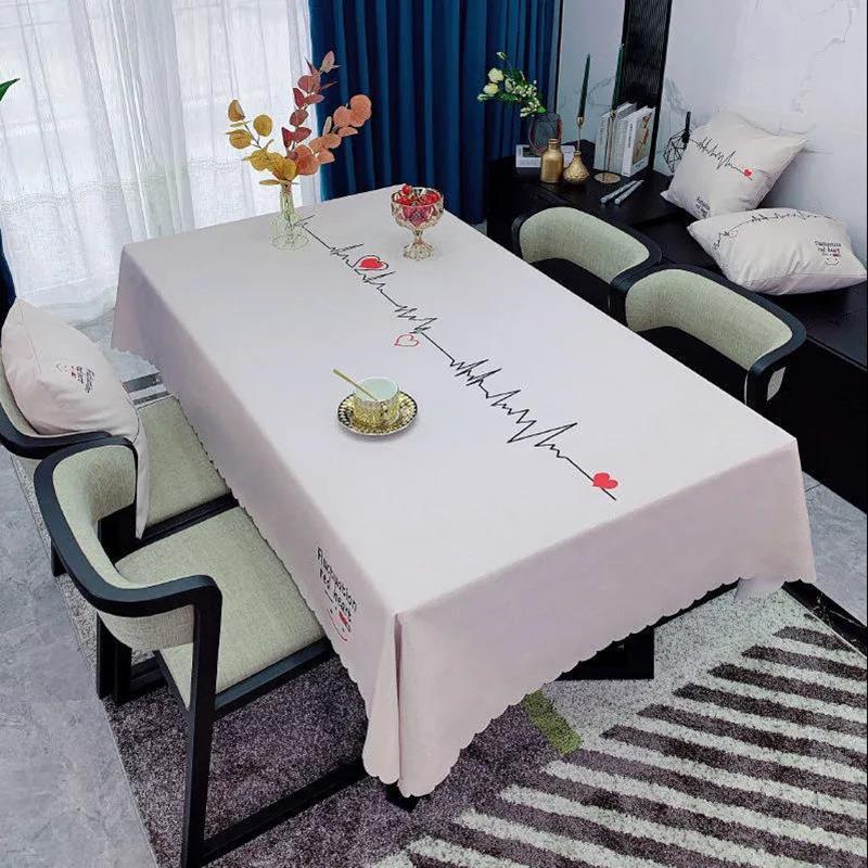 Современная минималистичная скатерть, украшение для кухни, покрытие для обеденного стола, водонепроницаемая и маслостойкая скатерть