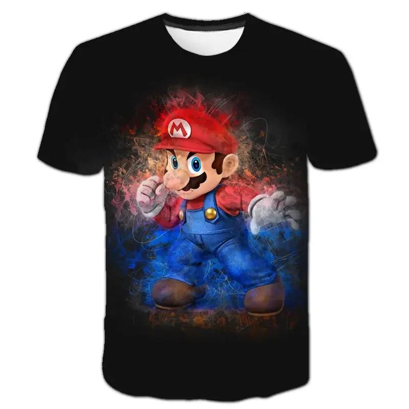 MINISO Child Game Super Mario Bros T Shirt Kids Boy Cartoon Clothes Tops Tees Boys T-shirt Luigi Mario T-shirts Children's Short Sleeve