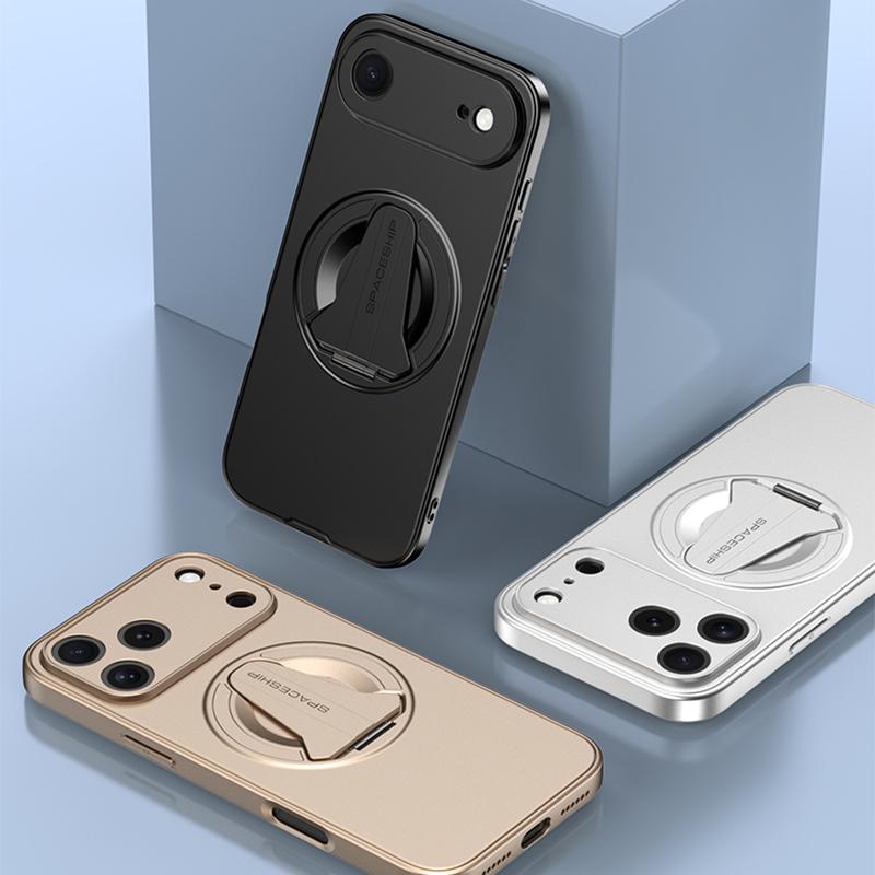 KEYSION Магнитный чехол для телефона для iPhone 17 Pro Max Металлическая краска Силикон+ПК Вертикальная подставка Противоударный чехол для iPhone 17 Air