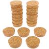 20 Pcs Beverages Glass Bottle Cork Wood Plugs Caps for Crafts Conical Stopper Stoppers Light Brown Wooden