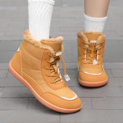 Женские зимние ботинки с широким носком, зимние ботинки, женские кроссовки для босиком, теплые меховые хлопковые ботинки, уличная нескользящая обувь для треккинга и пешего туризма