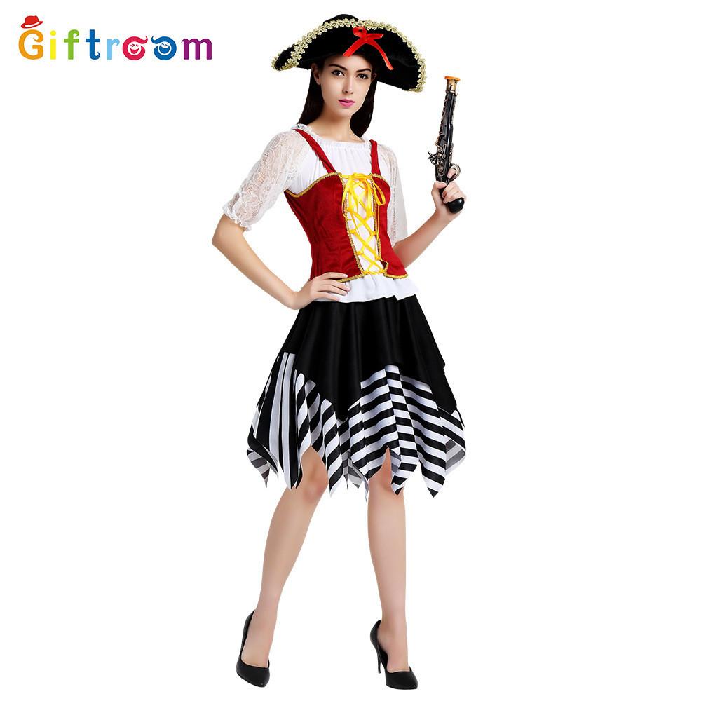Pirate Caribbean Stylish Dress For Women Ideal For Halloween And Cosplay With Elements Fantasy