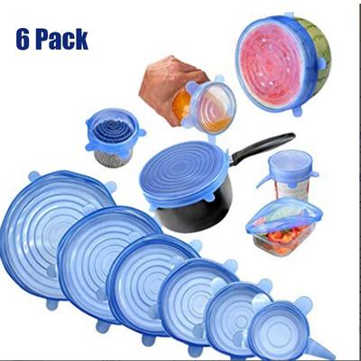 6шт кухонная силиконовая эластичная уплотнительная крышка многоразовая консервация вакуумная миска для хранения продуктов питания крышка