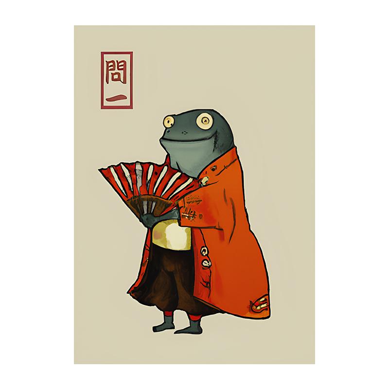 Винтажный японский Мацумото Ходжи лягушка настенный холст с принтом художественный постер милая зеленая жаба картина для гостиной домашний декор Cuadros