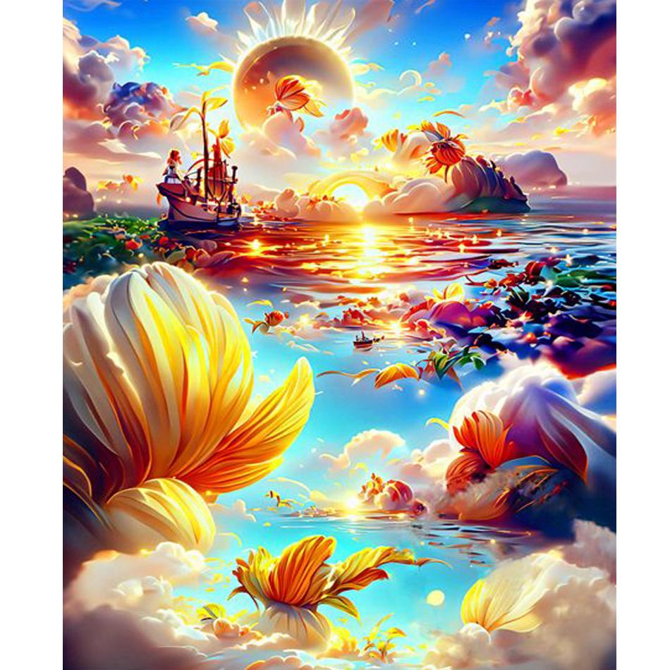 RUOPOTY Diy Paint By Number For Adults Canvas Rose Flowers Kits Acrylic Easy Painting By Numbers For Wall Home Decor 40x50cm