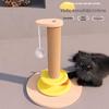 Vertical Sisal Cat Scratch-Resistant Post with Cat Teaser Toy for Self-Amusement and Boredom Relief