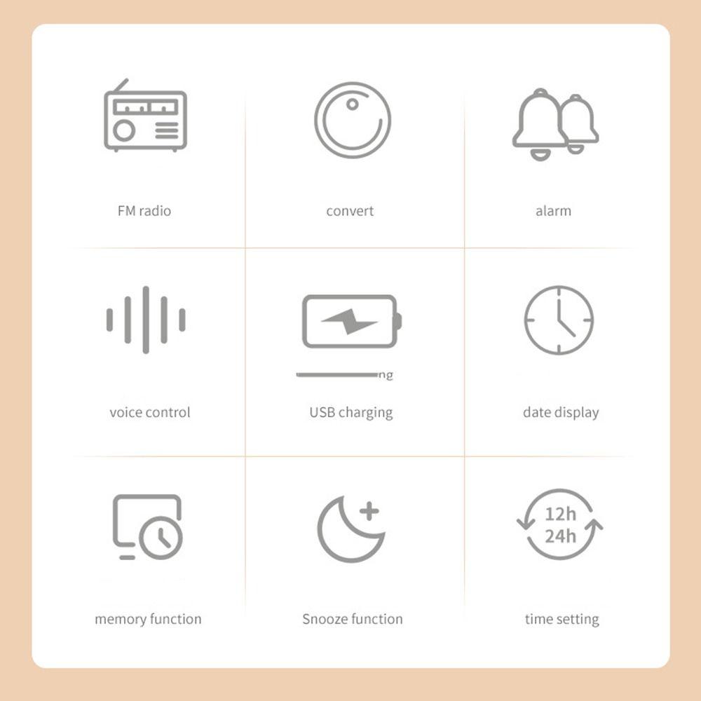 Adjustable Volume Digital Table Calendar USB Charging Sleep Timer Small Digital Clock  Bedroom
