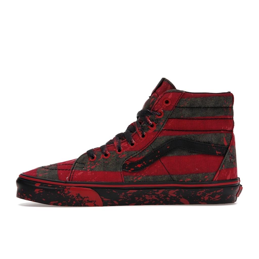 House of Terror X Vans Sk8-Hi The Nightmare On Elm Street Unisex Sneakers Red Black VN0A4U3CZV1