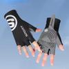 Anti Slip Breathable and Sunscreen Half Finger Cycling Gloves Anti-slip Bicycle Fabric Finger Mitten for Bike Sports