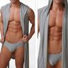 Trendy Water Absorption Great Stitching Sleeveless Soft Men Bathrobe for Night Pajamas