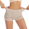 Women Seamless High Waist Tummy Control Shorts Panties with Lace Trim Flat Belly Shaping Underwear Butt Lift Boyshort