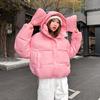 Модная зимняя повседневная хлопковая куртка для женщин корейское свободное короткое пальто из хлопка теплая верхняя одежда большого размера из плотной ткани