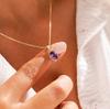 Аметистовое ожерелье • Аметистовое ожерелье для знаков зодиака Водолей, Рыбы • Ювелирные изделия Подарок на День святого Валентина, подвеска на цепочке