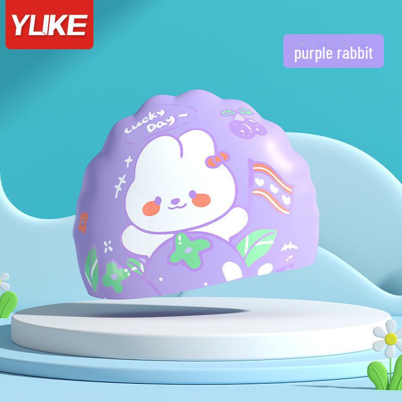 Оригинальная детская шапочка для плавания и очки Yuke Cartoon из искусственной кожи с защитой ушей