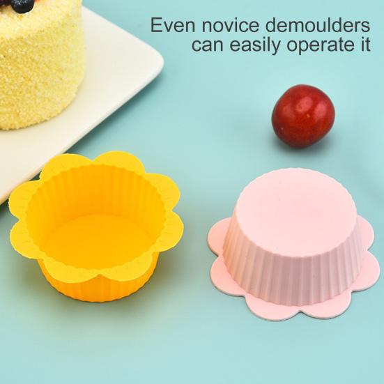 10/20 шт. силиконовые формочки для выпечки, утолщенные антипригарные формы для кексов, тартов, нестандартных форм, пригодные для использования в духовке/морозильной камере/посудомоечной машине, для заварного пудинга