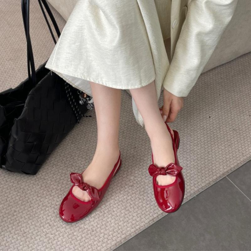 Модные милые туфли-лодочки на низком каблуке с бантом-бабочкой, женские, модные, в горошек, с ремешком на пятке, дизайнерская обувь, элегантные, удобные, неглубокие, плоские сандалии