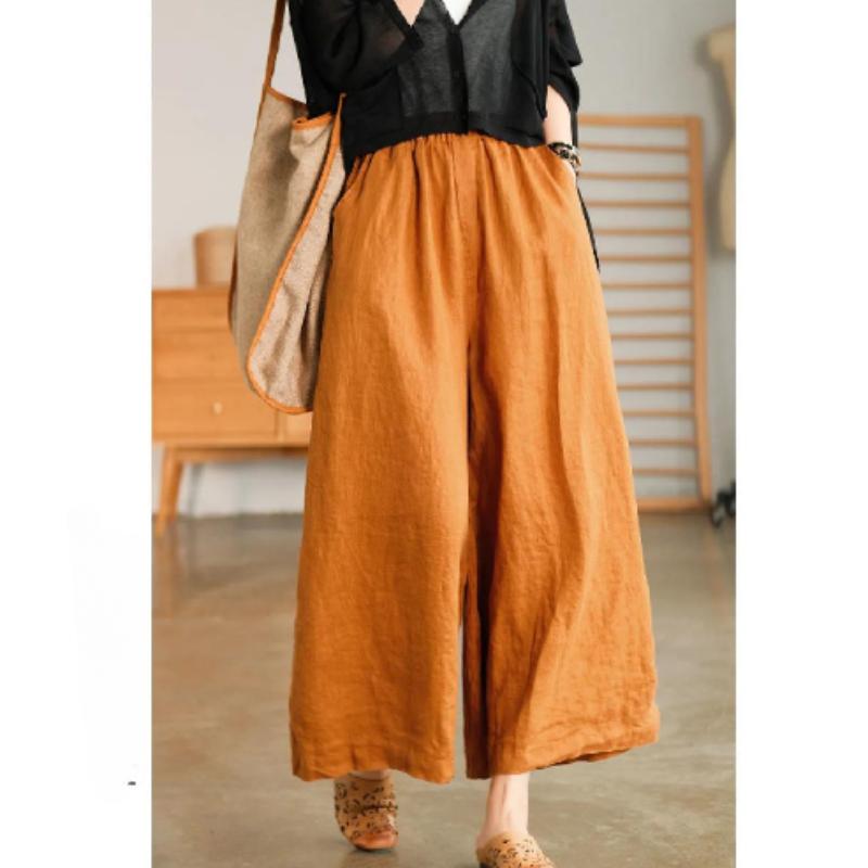 Женские спортивные брюки весна-лето повседневная домашняя одежда из хлопка и льна свободные брюки для женщин мешковатые широкие брюки фиолетовые мягкие капри