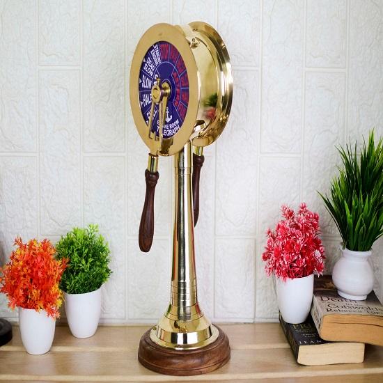 Craft Royal Wooden Bell Sound Lever Big Telegraph Brass Telegraph Machine