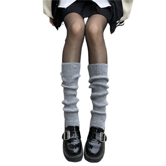 1 пара зимних чехлов для икр, трикотажные эластичные, сохраняющие тепло, нескользящие, утолщенные, гетры в японском стиле, носки с начесом для холодной погоды