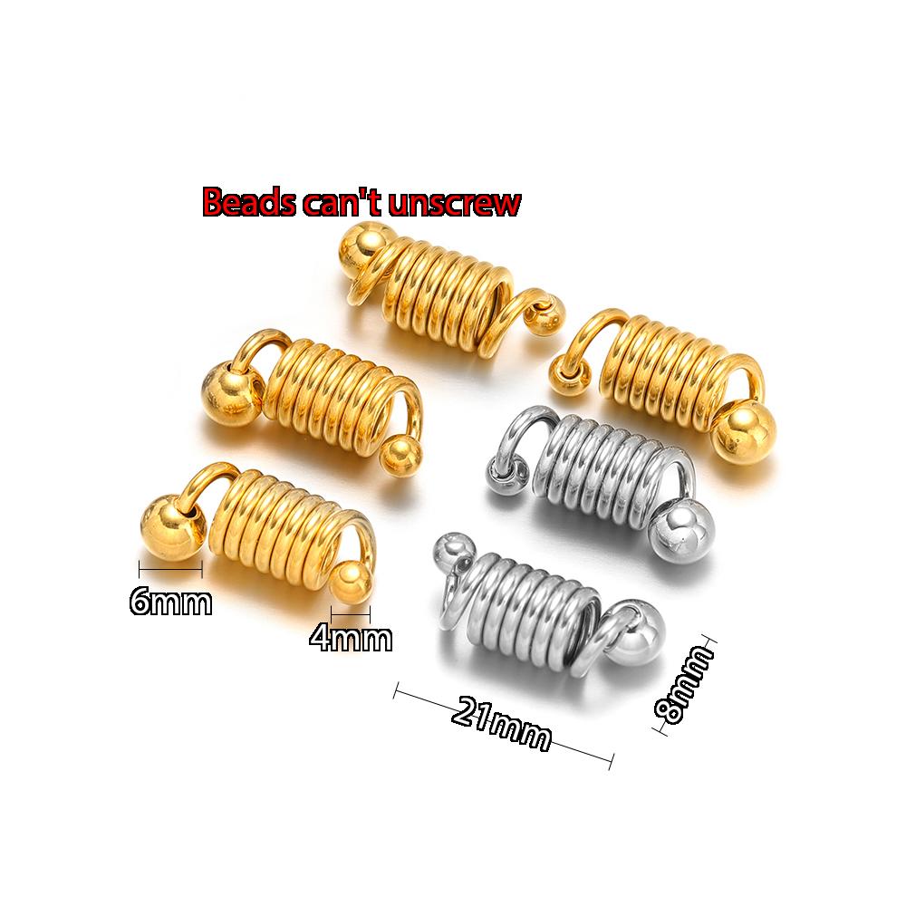 5pcs Gold Stainless Steel Chic Coil Thread Spring Charms Connectors for DIY Necklace Jewelry Making Bracelets Supplies Bulk