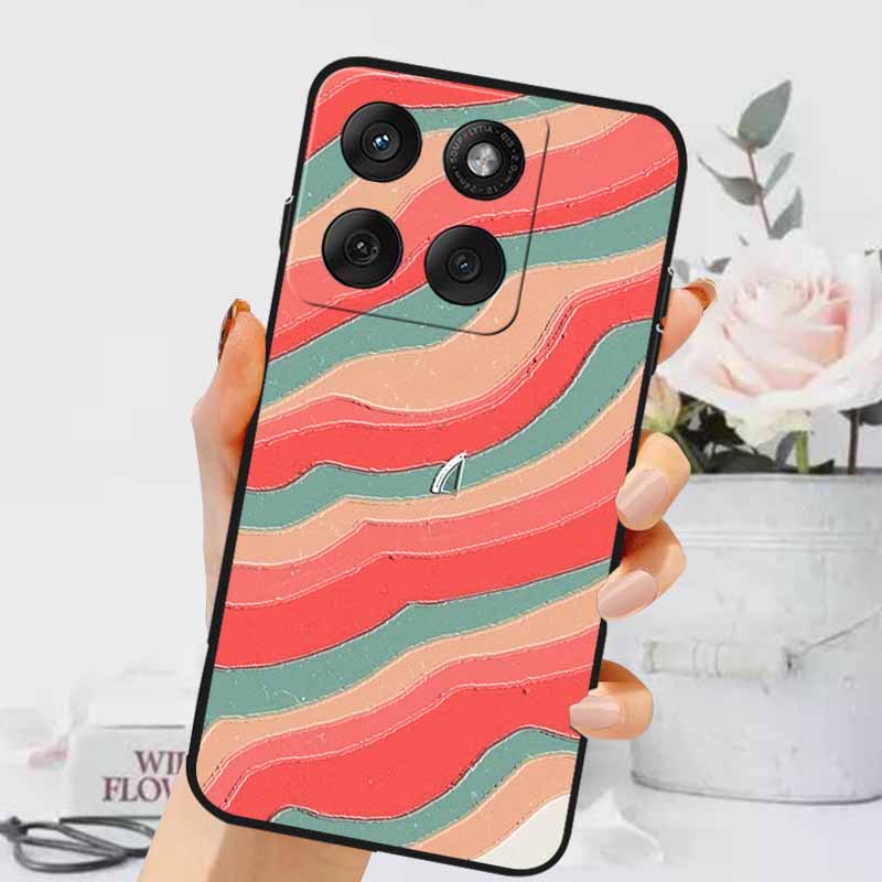 3D Тисненые Чехлы Для Edge 60 Fusion / Edge 60 Pro Рельефные Тисненые Ретро Силиконовая Задняя Крышка Для Edge 60 Stylus Черный Funda 60 Pro