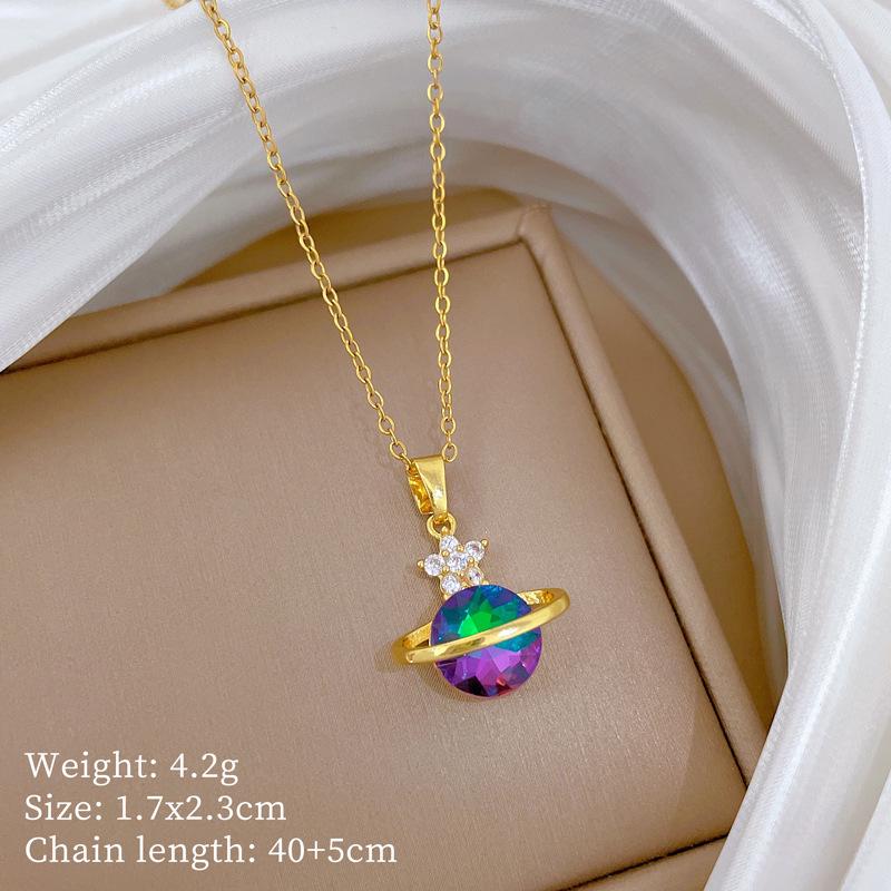 Подвеска-месяц из титановой стали: Элегантный дизайн микро-паве с полным бриллиантовым покрытием, сверкающий и стильный для женщин.