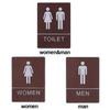 20*15cm Decorative Plate WC Door Plaque Toilet Signs Stickers Imitation Leather Man&Woman Marker