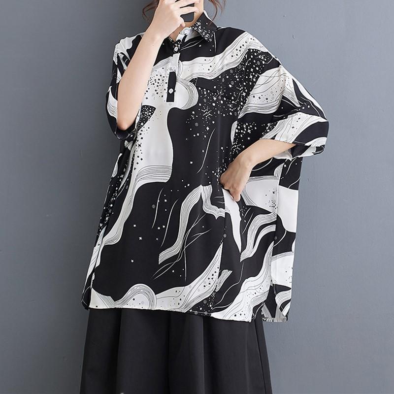 Шифоновые винтажные топы с цветочным принтом больших размеров с коротким рукавом, женская повседневная свободная летняя футболка