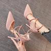 Women's High Heels 9cm  New Pointy Stiletto Fashion Sexy Black Wedding Shoes Nude Bride Shoes Sandals Zapatos De Mujer