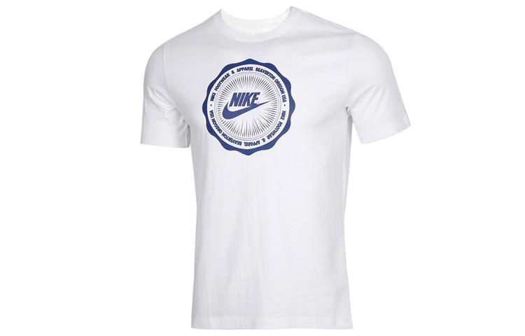 Nike T Shirts Men's White Crew Neck Moderate Straight Fit CW0482-100