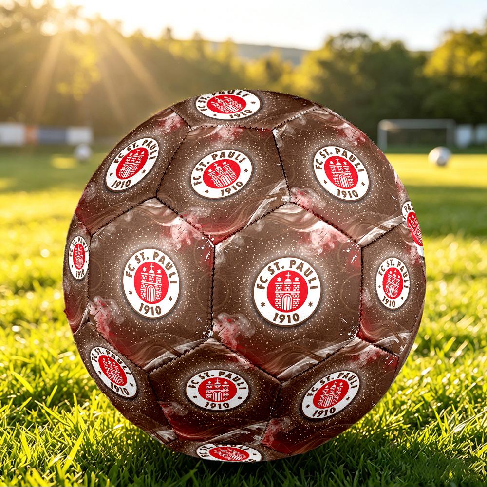 ФК Ст.. Футбольный мяч Pauli Football, размер 5, с принтом, противоскользящий, для взрослых, сувенир для футбольных фанатов