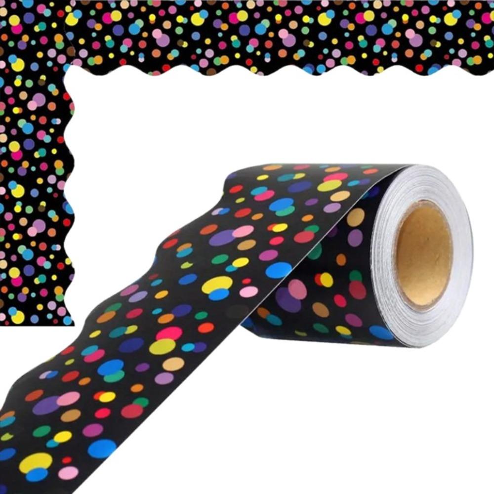 Colored Wavy Edge Paper DIY Wall Decoration Poster Border Stickers for Classroom Board Home Party