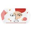 [R6792] - Small Melamine Tray 'Arty' Pink White (face) - 21x14cm