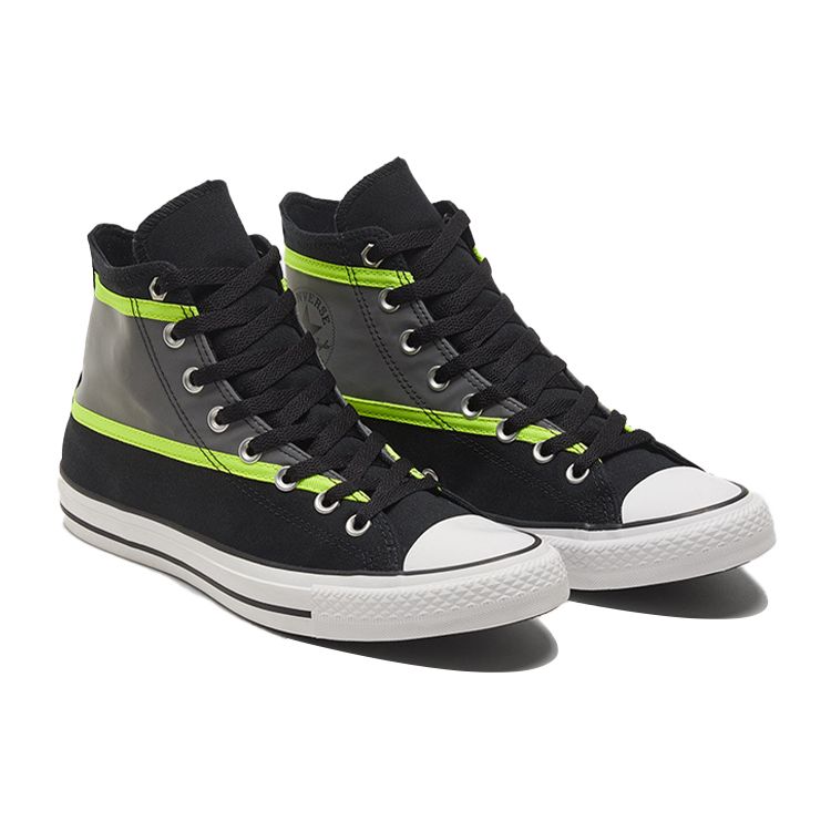 Converse Chuck Taylor All Star Hi-Vis Canvas Wrap Нескользящие Амортизирующие Высокие Кеды для Скейтбординга Унисекс Кроссовки Черный Зеленый Серый 169451C