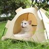 Палатка для домашних животных, уличный домик для кошек с нескользящим дном, устойчивый к ультрафиолетовому излучению, переносной складной крытый уличный навес для кошек, домик для собак