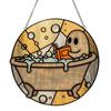 Bath-Time Ghost Reader Ornaments Cute Ghost Reading Book In A Bathtub Acrylic Hanging Suncatcher for Bathroom Window Wall Decoration