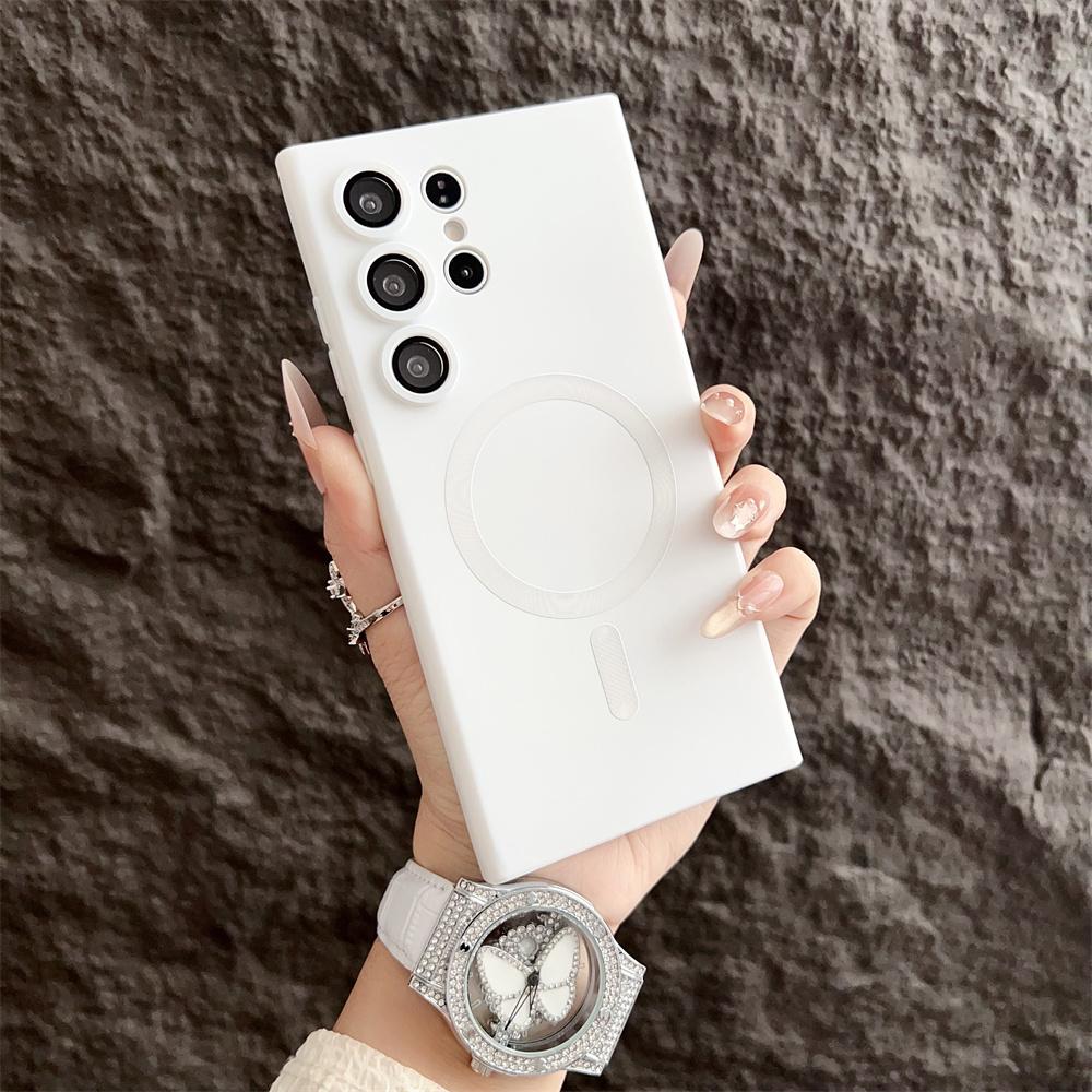 Матовые ударопрочные чехлы с магнитами Magsafe для беспроводной зарядки для Samsung Galaxy S25 S24 Ultra S23 FE S22 S21 Plus Чехол fundas