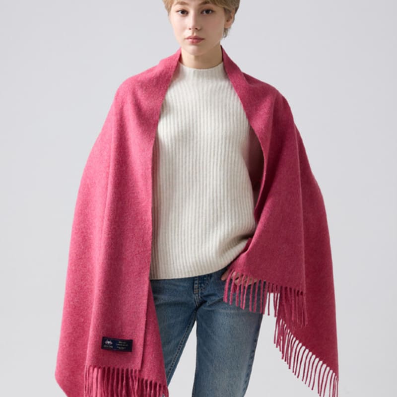 ABRAHAM MOON Merino Wool Shawl 70cm - Pink