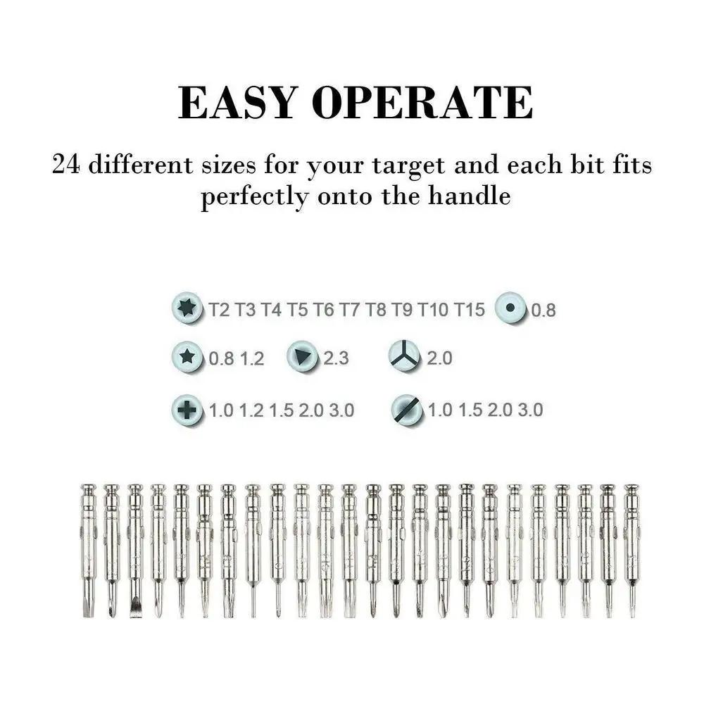 Small Screwdriver Kit 25 in 1 Magnetic Precision Screwdriver Drill Set Repair Tools for Eyeglass Phone Watch Laptop Camera