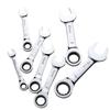 CR-V Steel Stubby Ratcheting Combination Wrench 8mm-17mm Ratcheting Spanner  Auto Repair