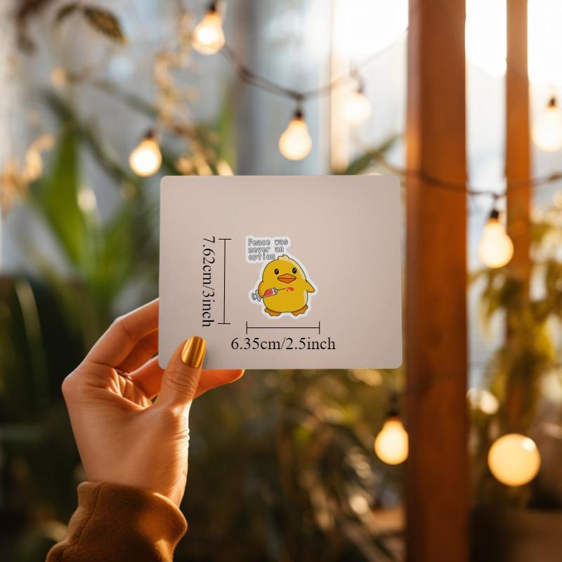 Duck - Peace Was Never an Option Die-Cut Sticker - White Background Laminated Waterproof Sticker, Funny Nurse Pun