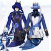 Косплей Фурина/Фокалорс Аниме Игра Genshin Impact Костюм Коронованная Прима Форма Парик Шляпа Платье Женский Хэллоуин Вечеринка Ролевая Игра Одежда Наряды